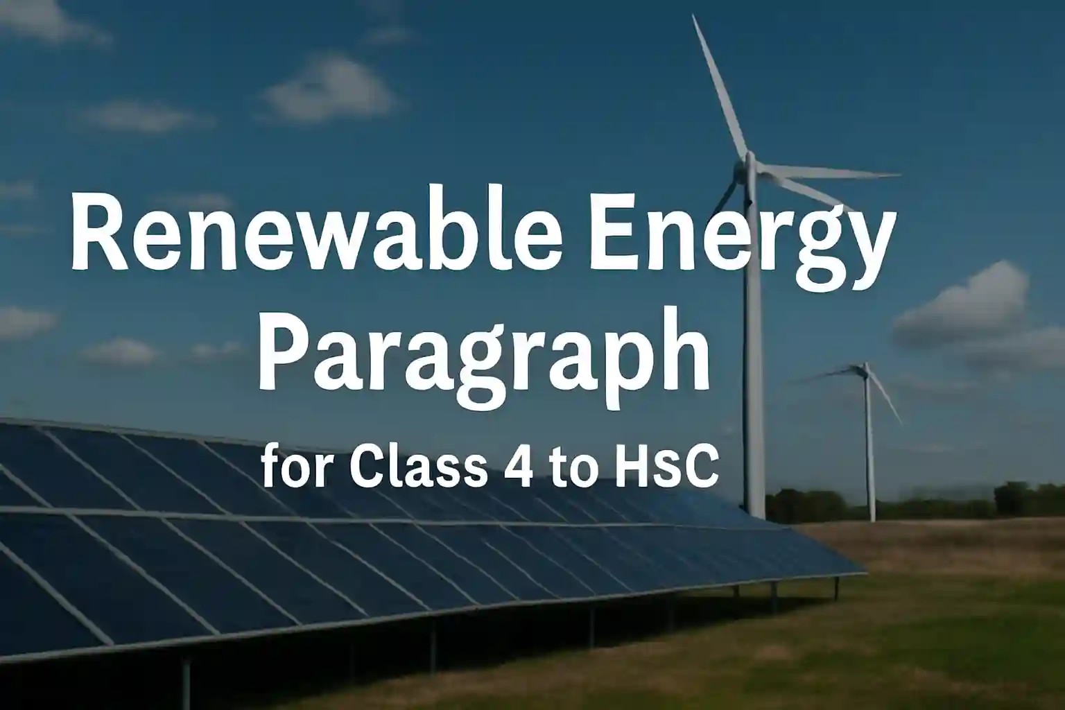 Renewable Energy Paragraph for Class 4 to HSC